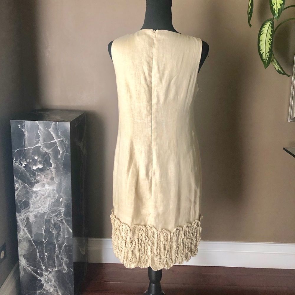 Taylor Linen Dress With Ruffle Design - Picture 5 of 8